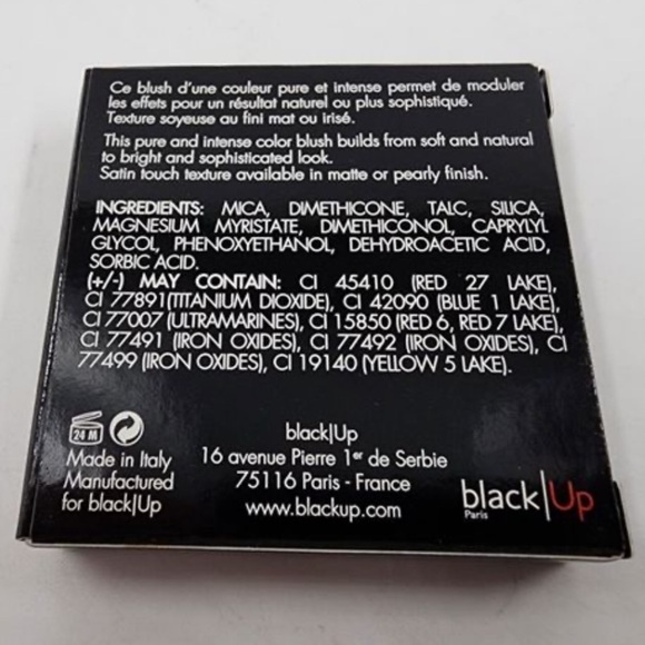 Black Up Silky Formula Blush Matte/Iridescent Finish Shade NBL 09 - Picture 2 of 4